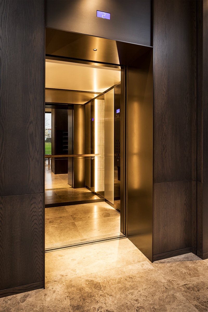 Elevator interior, Fenman House, Kings Cross London by Johnson Naylor Architects. Elevator interior, Fenman House, Kings Cross London by Johnson Naylor Architects.